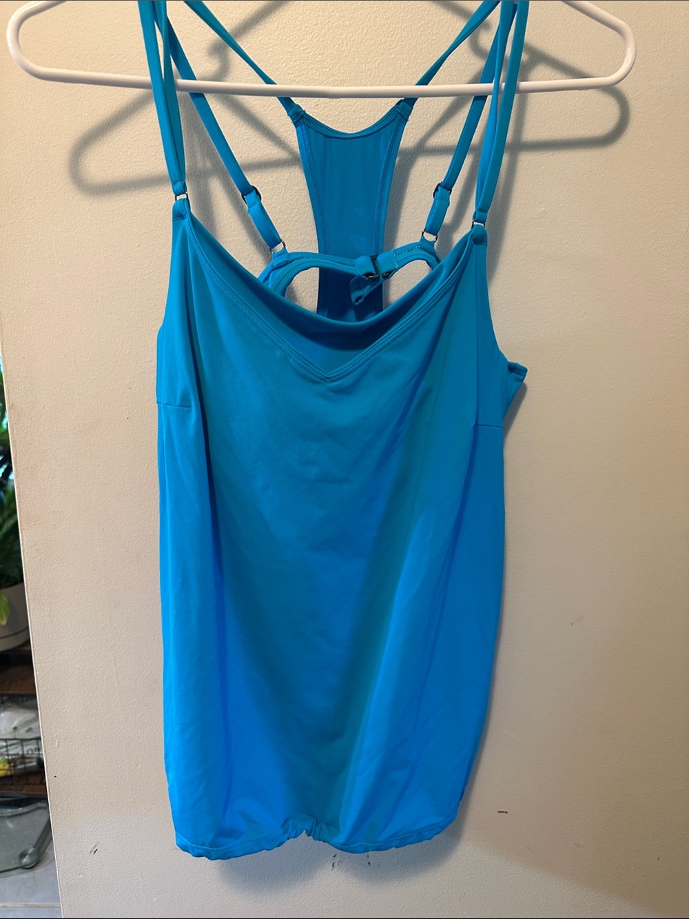 Athleta Turquoise Strappy Swim Tankini with Large High Rise Full Coverage Bottom